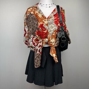 VTG Paisley Boho Button Up Blouse Size Large